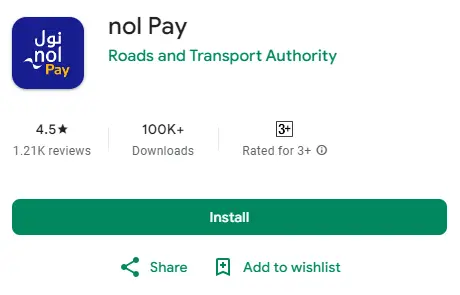 RTA Nol Pay Mobile App